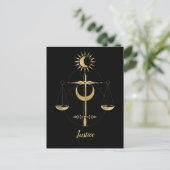 Tarot-Justizsymbol Postkarte (Stehend Vorderseite)