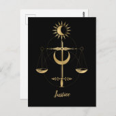 Tarot-Justizsymbol Postkarte (Vorne/Hinten)