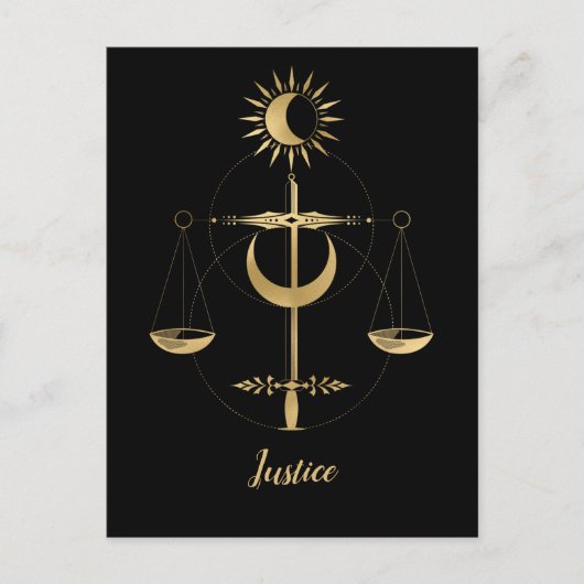 Tarot-Justizsymbol Postkarte (Vorderseite)
