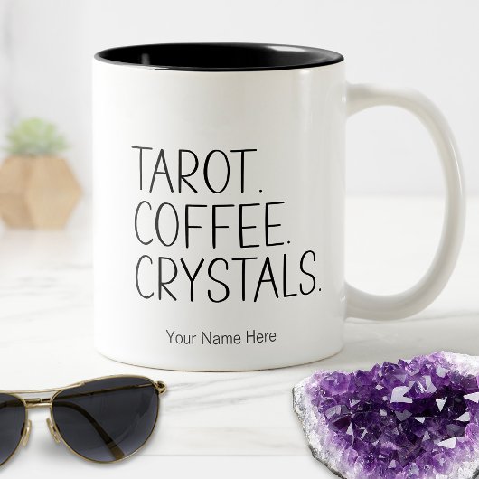 Tarot-Kaffeekristalle - Zitat aus dem neuen Zeital Zweifarbige Tasse