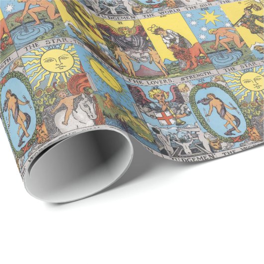 Tarot kardiert Collage Geschenkpapier (Rolleneckpunkt)