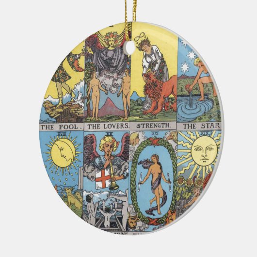 Tarot kardiert Collage Keramikornament (Links)