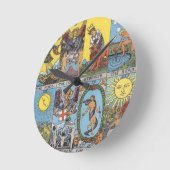 Tarot kardiert Collage Runde Wanduhr (Winkel)