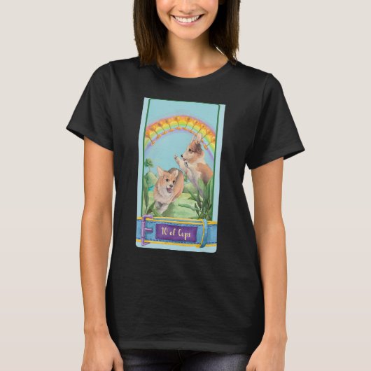 Tarot-Karte 10 Becher und Hunde Kosmische Hunde T-Shirt (Vorderseite)