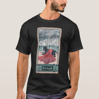 Tarot-Karte 10 von Schwertern und Hunden kosmische T-Shirt