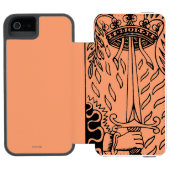 Tarot-Karte: As der Schwerter Incipio iPhone Geldbeutel-Hülle (Folio Geöffnet)