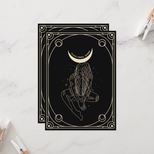 Tarot-Karte Brautdusche Einladung (Vorderseite/Rückseite Beispiel)