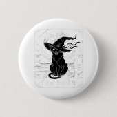 Tarot-Karte Crescent Mond und Black Cat Hexe H Button (Vorderseite)
