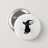 Tarot-Karte Crescent Mond und Black Cat Hexe H Button (Vorne & Hinten)