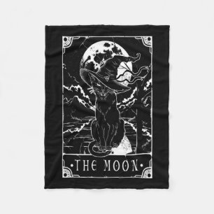 Tarot-Karte Crescent Mond und Black Cat Hexe H Fleecedecke