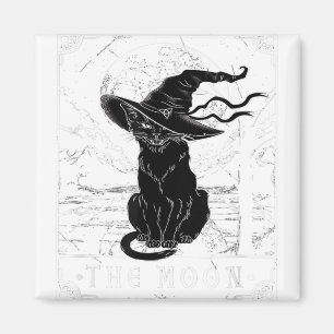 Tarot-Karte Crescent Mond und Black Cat Hexe H Magnet