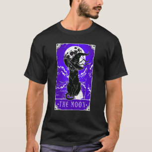 Tarot-Karte Crescent Mond und Black Cat Hexe H T-Shirt