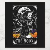 Tarot-Karte Crescent Mond und Black Cat Hexe H Weinetikett (Einzelnes Label)