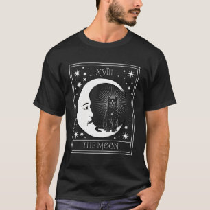 Tarot-Karte Crescent Mond und Black Cat kosmische T-Shirt