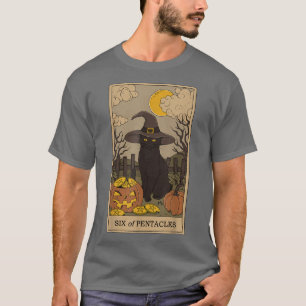 Tarot-Karte Crescent Mond und Black Cat Witz Hut T T-Shirt