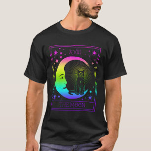 Tarot-Karte Crescent Mond und Kat Pastellfarben Go T-Shirt