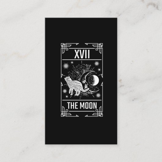 Tarot-Karte Crescent Moon Occult Cat Gothic Hexe Visitenkarte (Vorderseite)