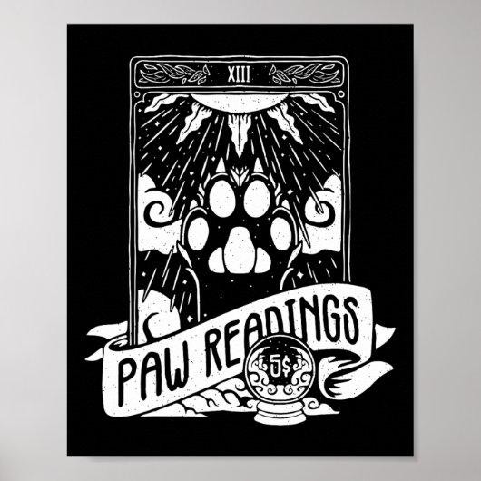 Tarot-Karte Crescent Moon und Katzenpaare Lesen Poster (Vorne)