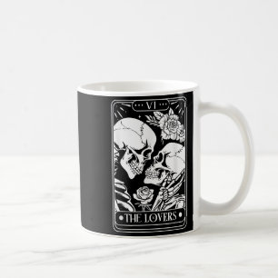 Tarot-Karte Das liebende Vintage Skelett wird schw Kaffeetasse