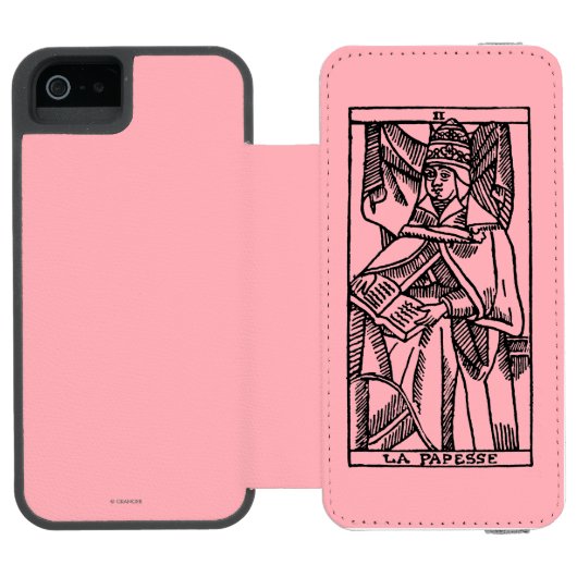 Tarot-Karte: Das Popess Incipio iPhone Geldbeutel-Hülle (Folio Geöffnet)