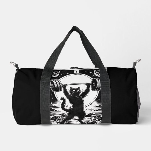 Tarot-Karte Der Gym Lover Black Cat Duffle Bag (Vorderseite)