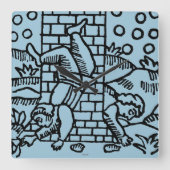 Tarot-Karte: Der Madhouse Quadratische Wanduhr (Vorderseite)