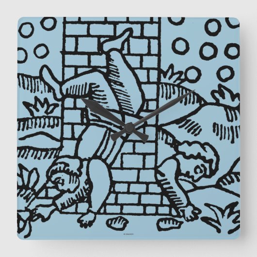 Tarot-Karte: Der Madhouse Quadratische Wanduhr (Vorderseite)