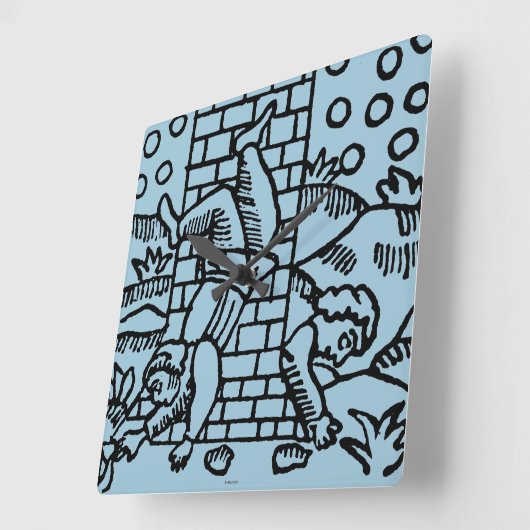 Tarot-Karte: Der Madhouse Quadratische Wanduhr (Winkel)