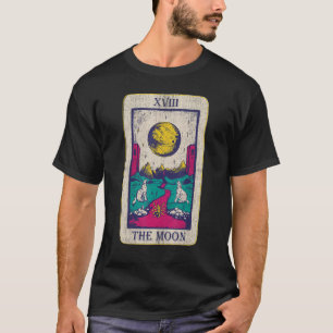 Tarot-Karte Der Mond Xviii Okkultistische Vintage T-Shirt