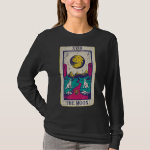 Tarot-Karte Der Mond Xviii Okkultistische Vintage T-Shirt