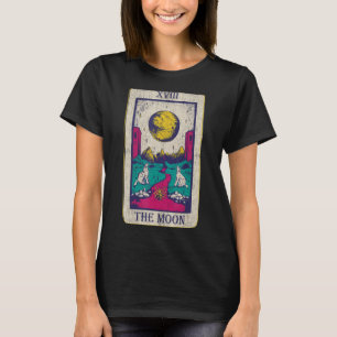 Tarot-Karte Der Mond Xviii Okkultistische Vintage  T-Shirt