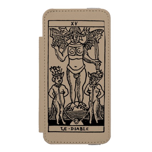 Tarot-Karte: Der Teufel Incipio iPhone Geldbeutel-Hülle (Folio Vorderseite)