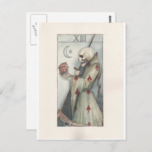 Tarot-Karte des Todes Postkarte (Vorne/Hinten)