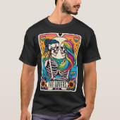 Tarot-Karte Die Liebenden Regenbogen Küssen Lesben T-Shirt (Vorderseite)