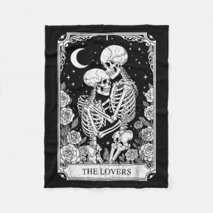 Tarot Karte Die Liebenden Skelett Goth Halloween Fleecedecke