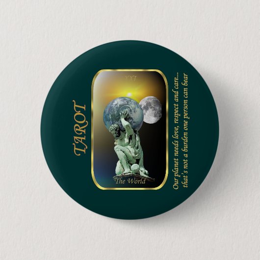 Tarot-Karte - die Welt Button (Vorderseite)