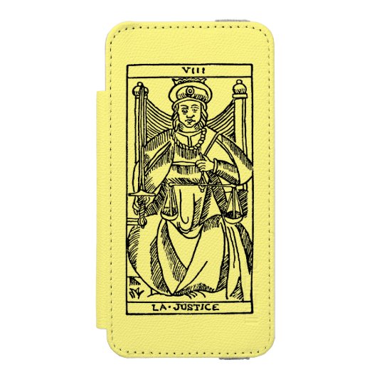 Tarot-Karte: Gerechtigkeit Incipio iPhone Geldbeutel-Hülle (Folio Vorderseite)