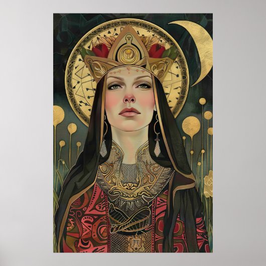 Tarot-Karte Hoch Priesterin Art Poster (Vorne)