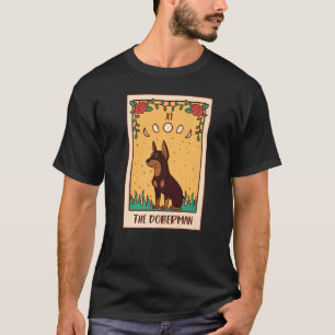 Tarot Karte Okkult Magie Okkultismus Hund Doberman T-Shirt