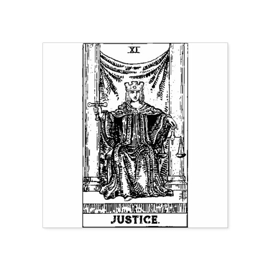 Tarot-Karte: Recht: Personalisierter Text Gummistempel (Prägung)