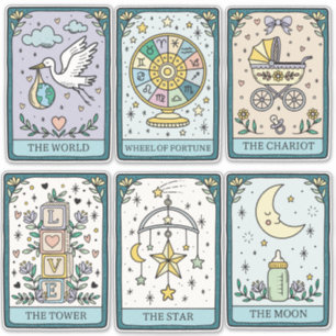 Tarot-Karten-Baby-Shower-Aufkleber Aufkleber