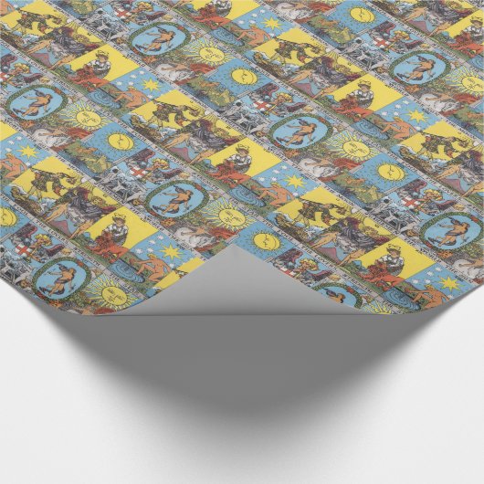 Tarot-Karten-Collage Geschenkpapier (Ecke)