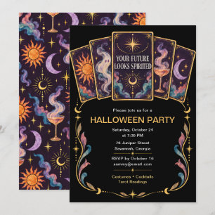 Tarot-Karten-Halloween-Party Einladung