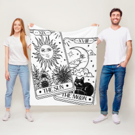 Tarot-Karten Sonne und Mond Fleecedecke