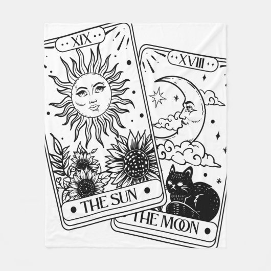 Tarot-Karten Sonne und Mond Fleecedecke (Vorderseite)
