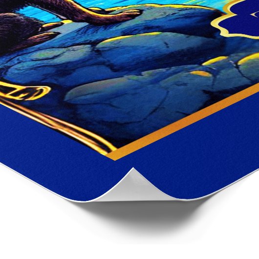 Tarot-Kartendarstellung, der Mond Poster (Ecke)