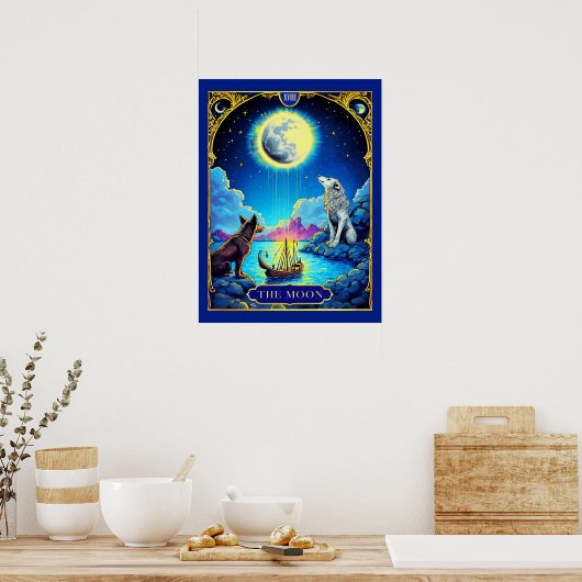 Tarot-Kartendarstellung, der Mond Poster (Küche)