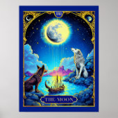 Tarot-Kartendarstellung, der Mond Poster (Vorne)