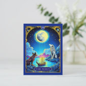 Tarot-Kartendarstellung, der Mond Postkarte (Stehend Vorderseite)
