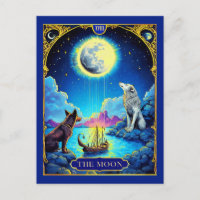 Tarot-Kartendarstellung, der Mond